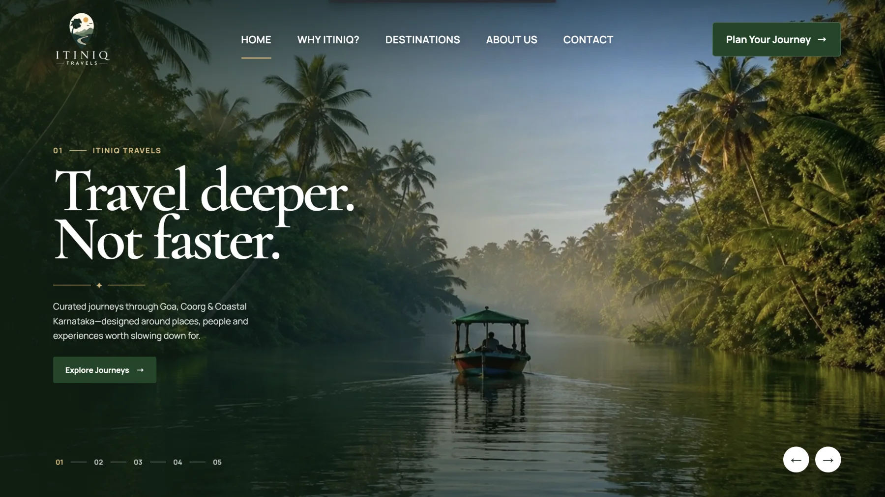 ITINIQ Travels website project